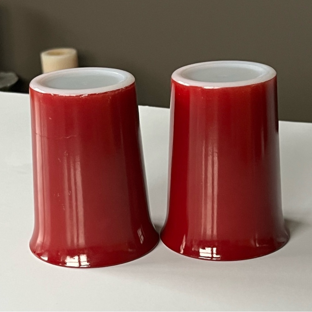 VTG Hazel-Atlas Platonite Ovide Burgundy glass tumblers 9 oz, set of 2
